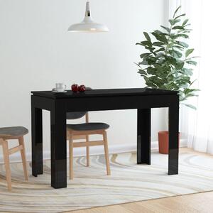 Dining Table High Gloss Black 120x60x76 cm Chipboard