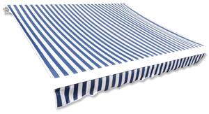 Awning Top Sunshade Canvas Blue & White 450x300 cm