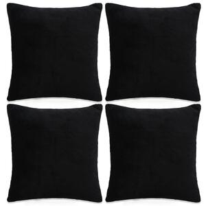 Cushion Covers 4 pcs Velour 50x50 cm Black