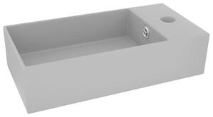 Bathroom Sink with Overflow Ceramic Light Grey