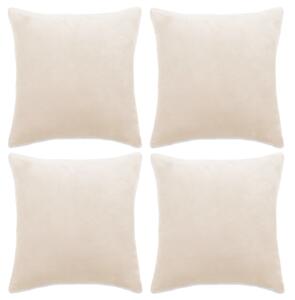 Cushion Covers 4 pcs Velour 40x40 cm Off White