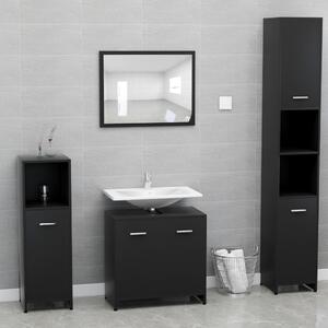 Bathroom Furniture Set Black Chipboard