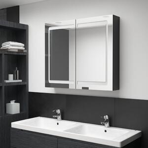 LED Bathroom Mirror Cabinet Shining Black 80x12x68 cm