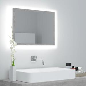 LED Bathroom Mirror Concrete Grey 60x8.5x37 cm Engineered Wood