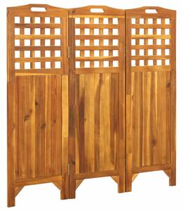 3-Panel Room Divider 121x2x120 cm Solid Acacia Wood