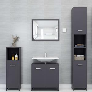 4 Piece Bathroom Furniture Set Grey Chipboard