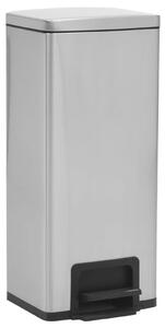 Dustbin with Pedal Anti-fingerprint 30L Silver Stainless Steel