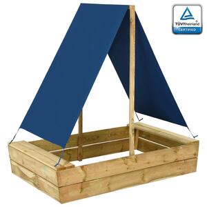 Sandpit with Roof 80x60x97.5 cm Impregnated Pinewood