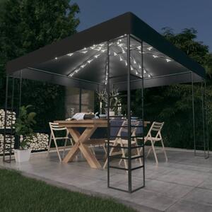 Garden Marquee with LED String Lights 3x3 m Anthracite