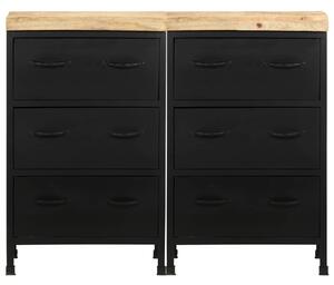 Sideboard with 6 Drawers Rough Mango Wood