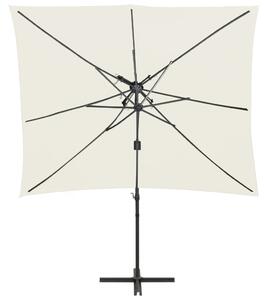 Cantilever Umbrella with Double Top Sand 250x250 cm