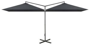 Double Parasol with Steel Pole Anthracite 600x300 cm
