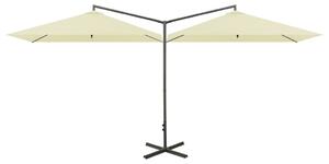Double Parasol with Steel Pole Sand 600x300 cm