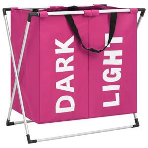 2-Section Laundry Sorter Pink