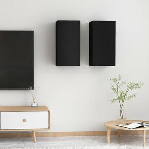 TV Cabinets 2 pcs Black 30.5x30x60 cm Chipboard