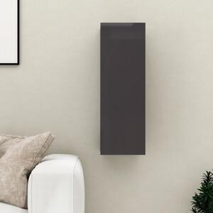TV Cabinet High Gloss Grey 30.5x30x90 cm Chipboard