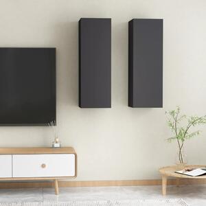 TV Cabinets 2 pcs Grey 30.5x30x90 cm Chipboard