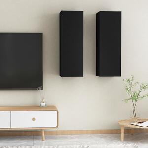 TV Cabinets 2 pcs Black 30.5x30x90 cm Chipboard