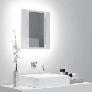 LED Bathroom Mirror Cabinet High Gloss White 40x12x45 cm
