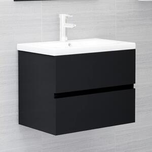 Sink Cabinet Black 60x38.5x45 cm Engineered Wood