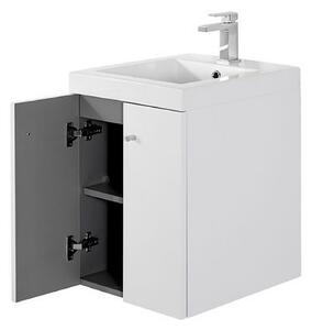 Bathstore Alpine Duo 400mm Basin and Wall Hung Vanity Unit - Gloss White
