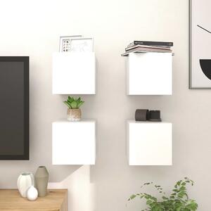 Wall Mounted TV Cabinets 4 pcs High Gloss White 30.5x30x30 cm