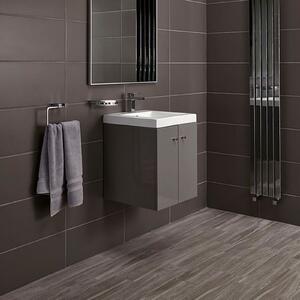 Bathstore Alpine Duo 400mm Basin and Wall Hung Vanity Unit - Gloss Grey