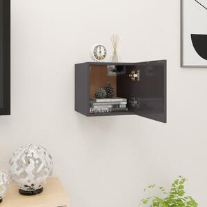 Wall Mounted TV Cabinet High Gloss Grey 30.5x30x30 cm