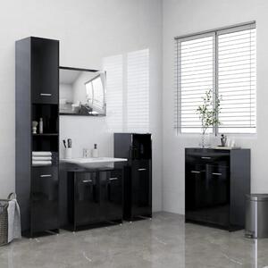 4 Piece Bathroom Furniture Set High Gloss Black