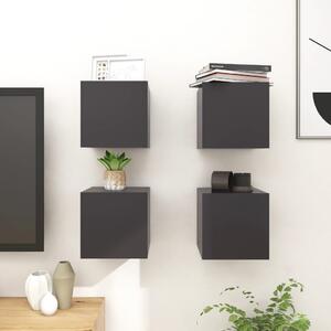 Wall Mounted TV Cabinets 4 pcs Grey 30.5x30x30 cm