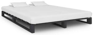 Pallet Bed Frame Grey Solid Pine Wood 140x200 cm