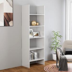 Book Cabinet High Gloss White 60x35x180 cm Chipboard