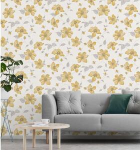 Grandeco Magnolia Yellow Wallpaper