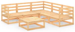 6 Piece Garden Lounge Set Solid Wood Pine