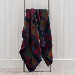 Super Soft Multicoloured Check Throw Navy Blue and Red