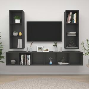 Wall-mounted TV Cabinets 4 pcs Grey Engineered Wood