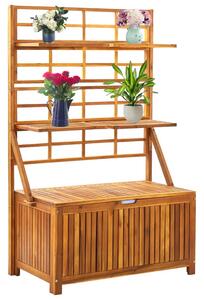 Storage Box with Trellis 99x55x160 cm Solid Acacia Wood