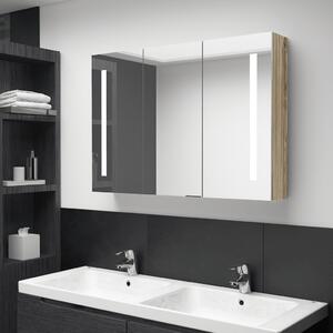 LED Bathroom Mirror Cabinet 89x14x62 cm Oak