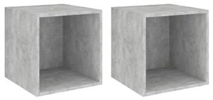 Wall Cabinets 2 pcs Concrete Grey 37x37x37 cm Engineered Wood
