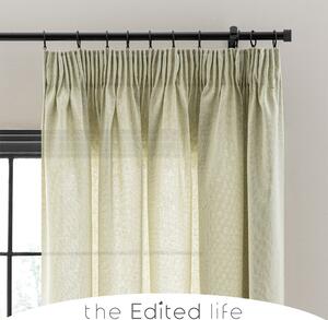 Linen Look Fern Tab Top Pencil Pleat Curtains Green