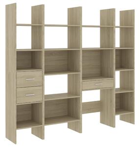 4 Piece Book Cabinet Set Sonoma Oak Chipboard
