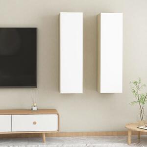 TV Cabinets 2 pcs White and Sonoma Oak 30.5x30x110 cm Chipboard