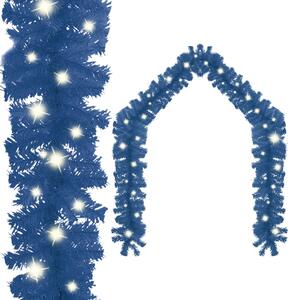 Christmas Garland with LED Lights 5 m Blue