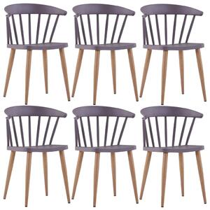 Dining Chairs 6 pcs Grey Plastic