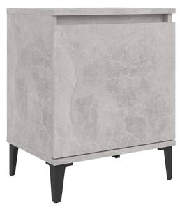 Bed Cabinet with Metal Legs Concrete Grey 40x30x50 cm