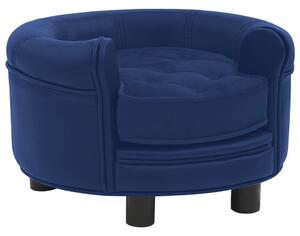 Dog Sofa Blue 48x48x32 cm Plush and Faux Leather