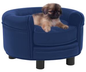Dog Sofa Blue 48x48x32 cm Plush and Faux Leather