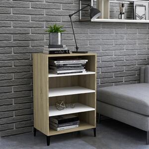 Sideboard White and Sonoma Oak 57x35x90 cm Engineered Wood