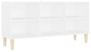 TV Cabinet with Solid Wood Legs White 103.5x30x50 cm