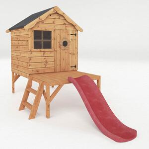 Mercia 7ft x 9'4ft Snug Wooden Playhouse Tower & Slide - Installation Included